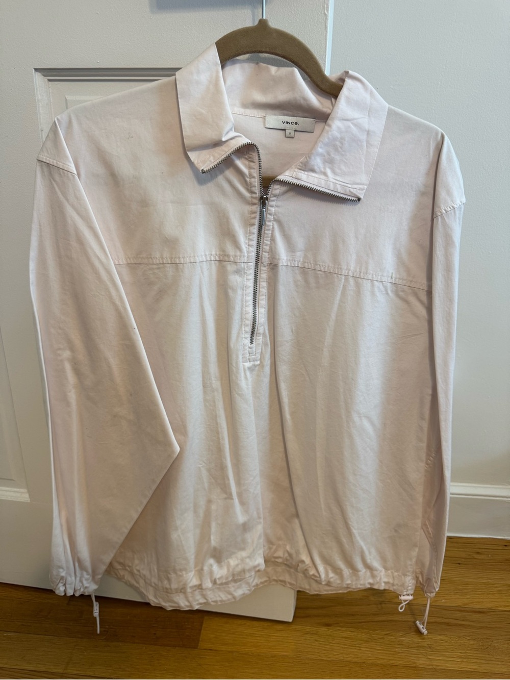 Vince Light Pink Lightweight Half-Zip Pullover
